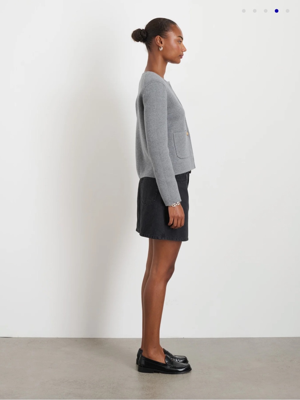 Alex Mill Paris Sweater Jacket in Grey Shadow - Picture 4 of 8